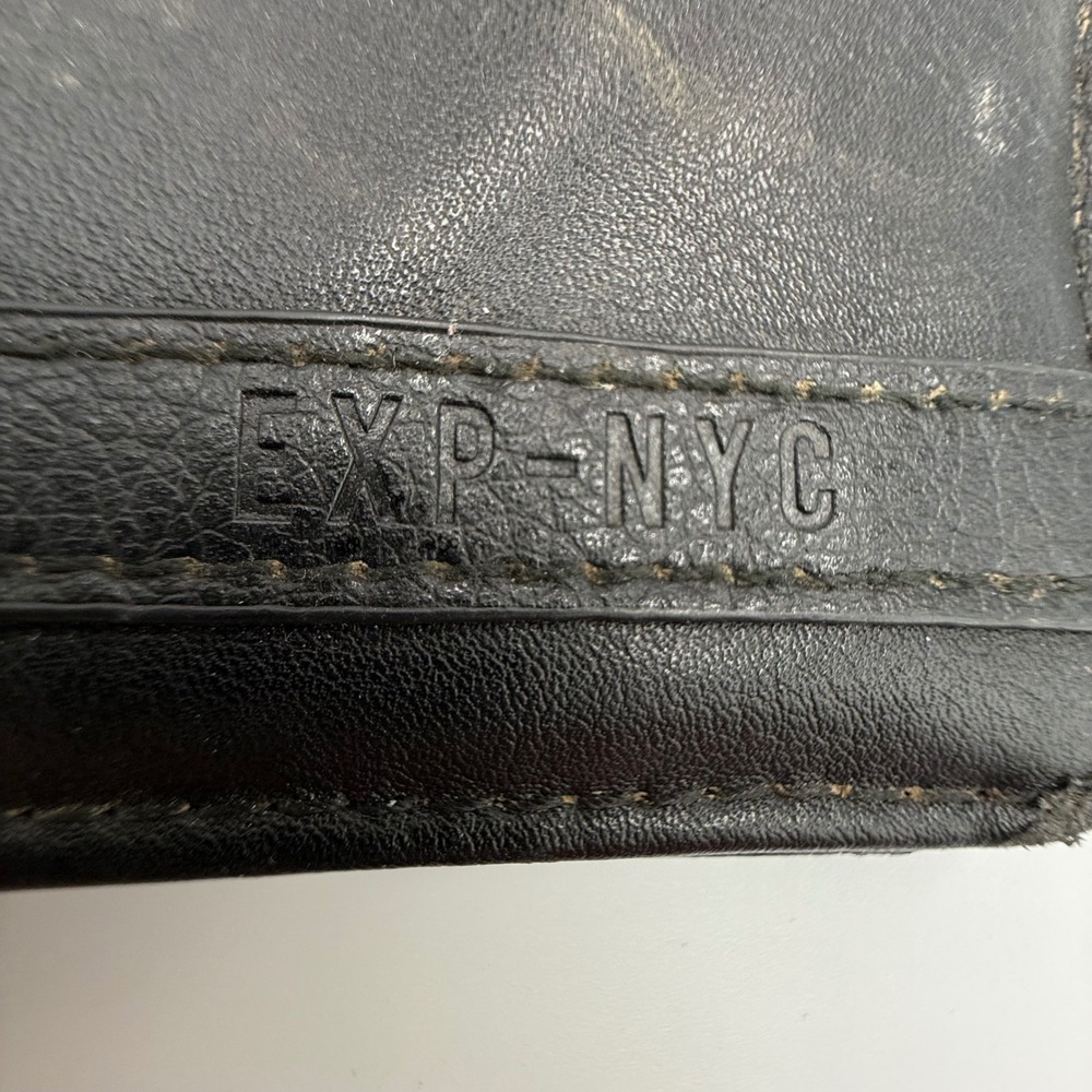 Express NYC Bifold Wallet OS Black Minimalist Professional Accessory - Picture 2 of 6
